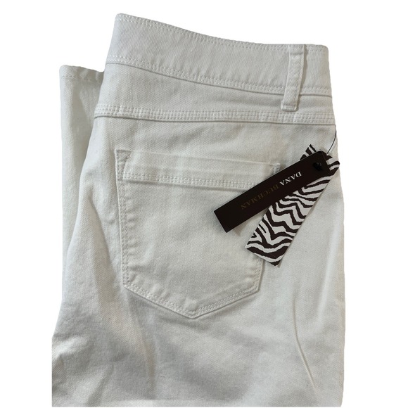 NWT Women's Dana Buchman Denim White Jeans Capris Cropped Pants‎ Size 12 - Picture 1 of 7